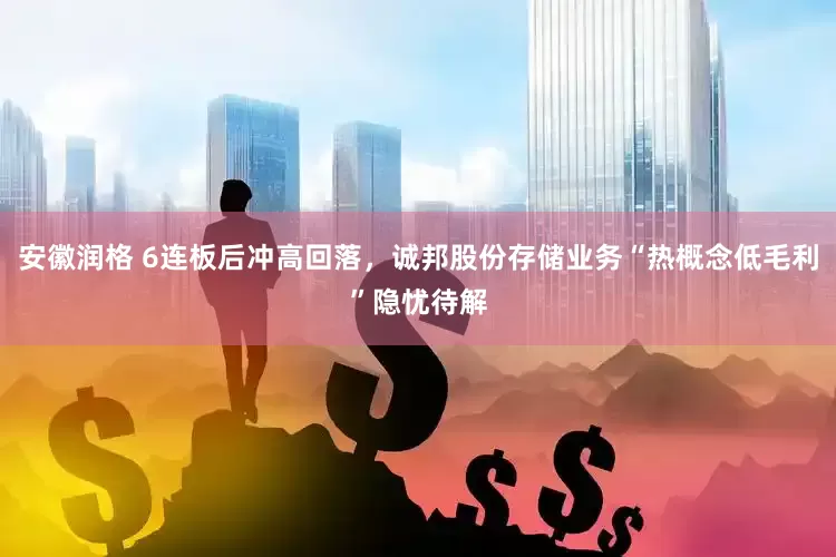 安徽润格 6连板后冲高回落，诚邦股份存储业务“热概念低毛利”隐忧待解